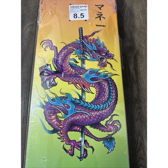 Dgk Get Money Fuji Skateboard 8.5 Deck Green, Yellow, Orange Colorway - Picture 2 of 8